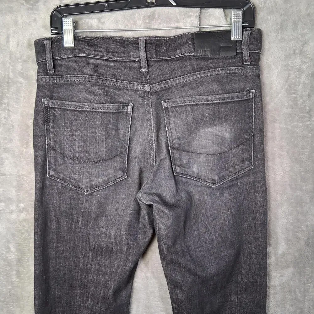 Paige Lennox Slim Straigh Jeans Mens 32x32 Black Wash Designer Denim Sample Tags - Picture 6 of 9